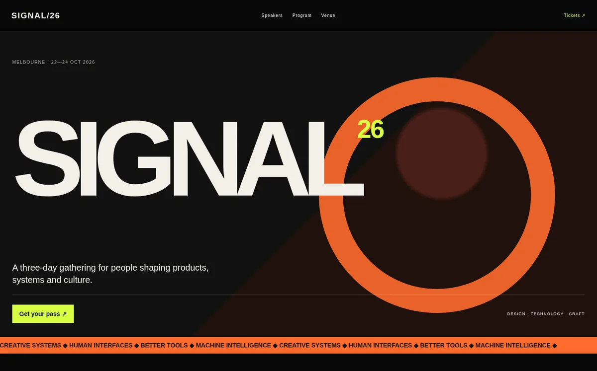 Signal template — homepage